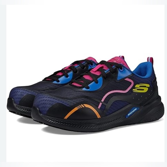 SKETCHERS WORK CARBIX COMP SLIP RESIST SAFETY TOE MEMORY FOAM SHOE SIZE 8 - Picture 1 of 9